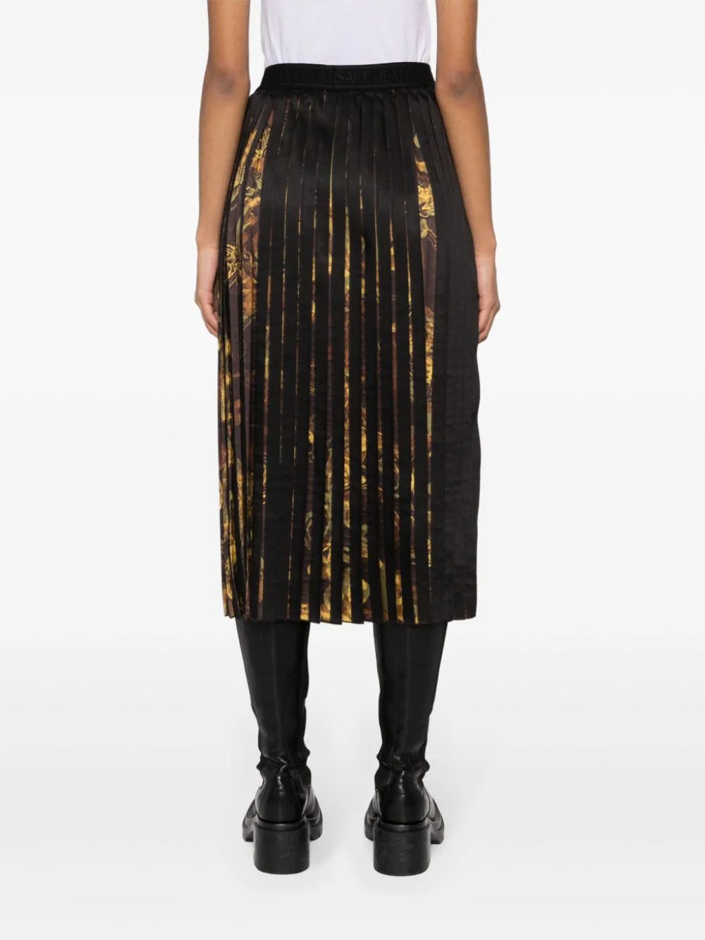 Versace Jeans Couture Watercolour Couture pleated midi skirt - Image 4