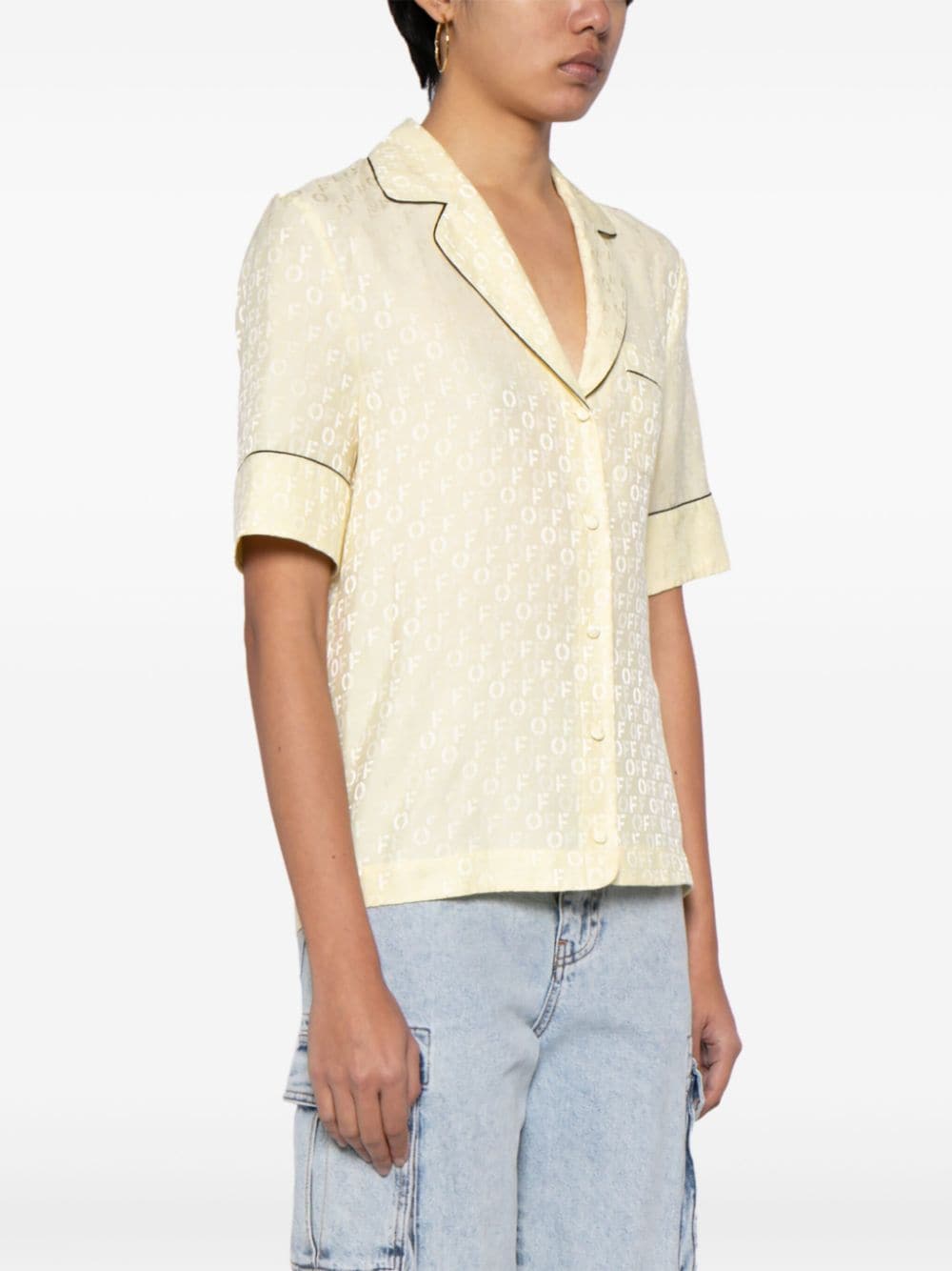 Off-White logo-jacquard bowling shirt - Image 3