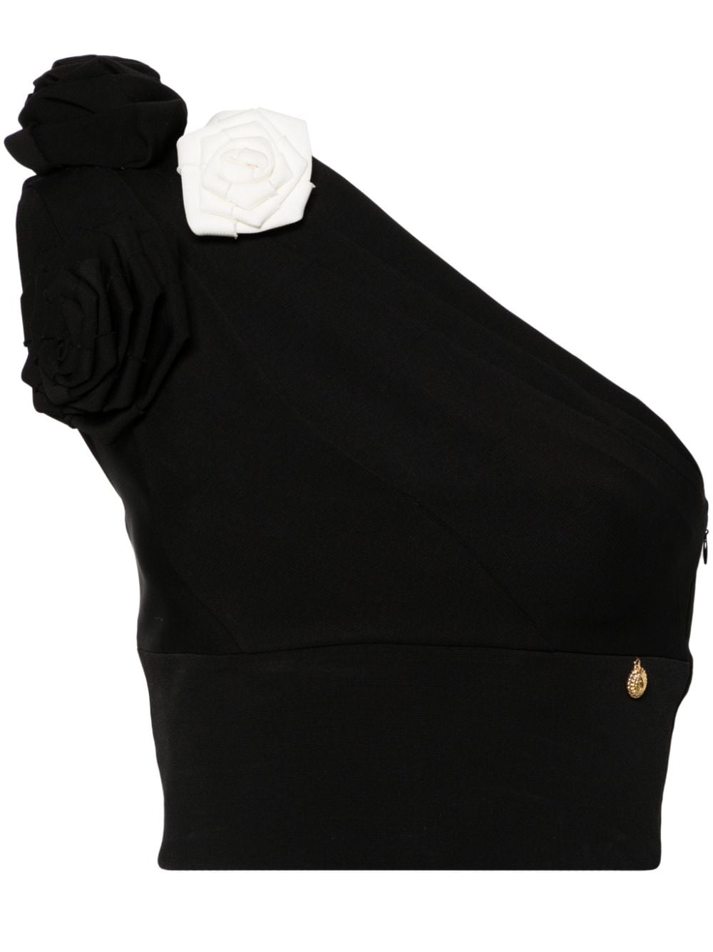 Balmain floral-appliqué top