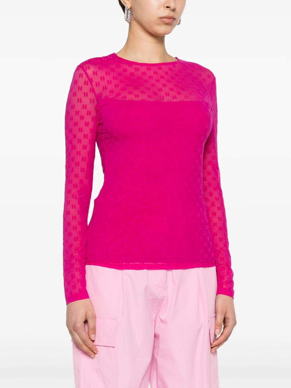 Karl Lagerfeld monogram semi-sheer top - Image 3