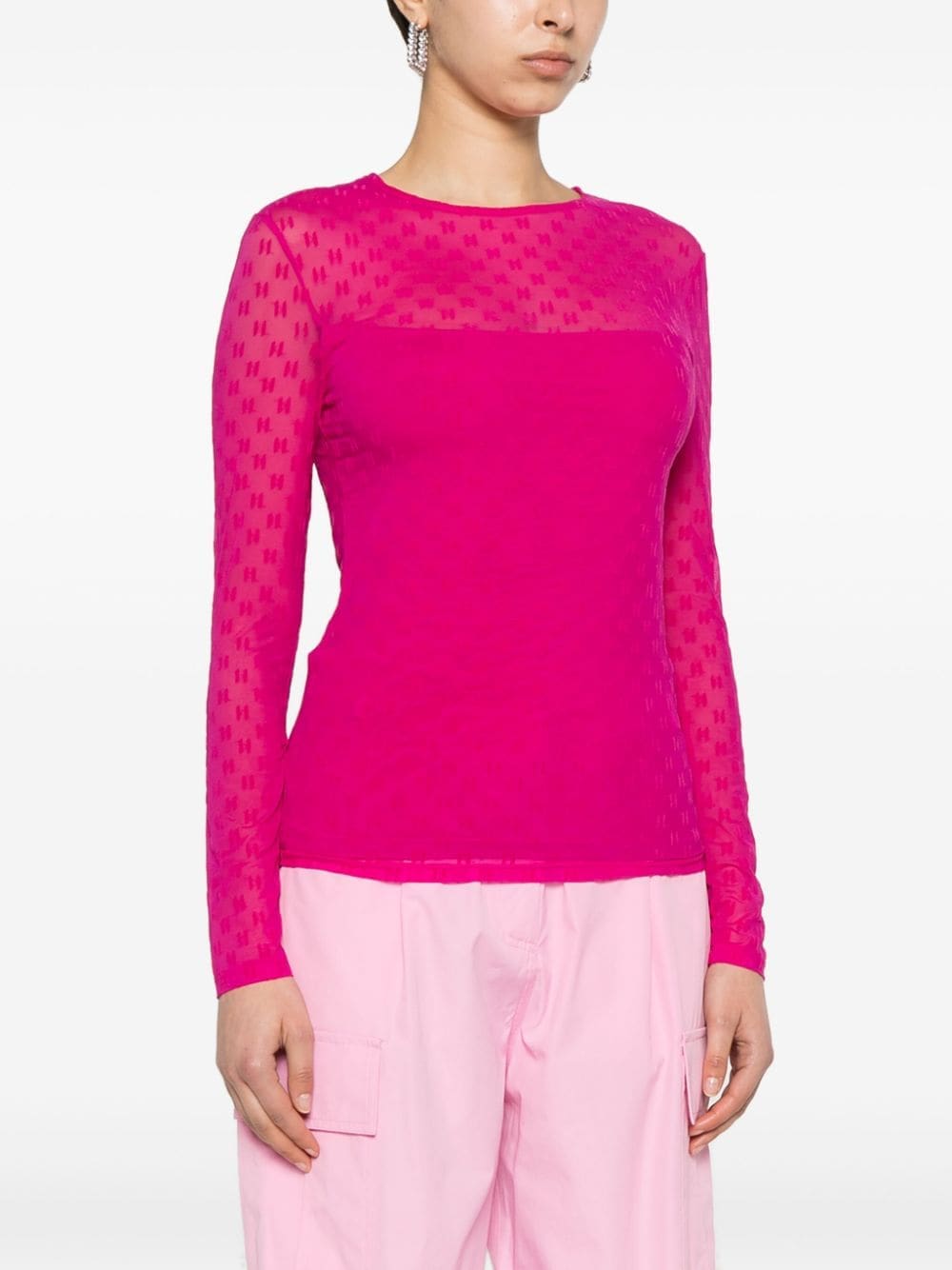 Karl Lagerfeld monogram semi-sheer top - Image 3