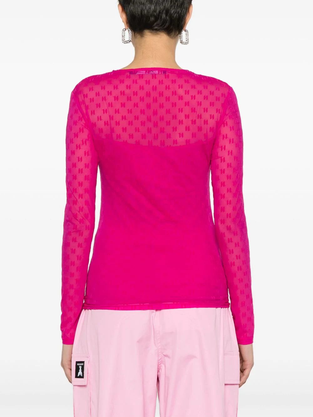 Karl Lagerfeld monogram semi-sheer top - Image 4
