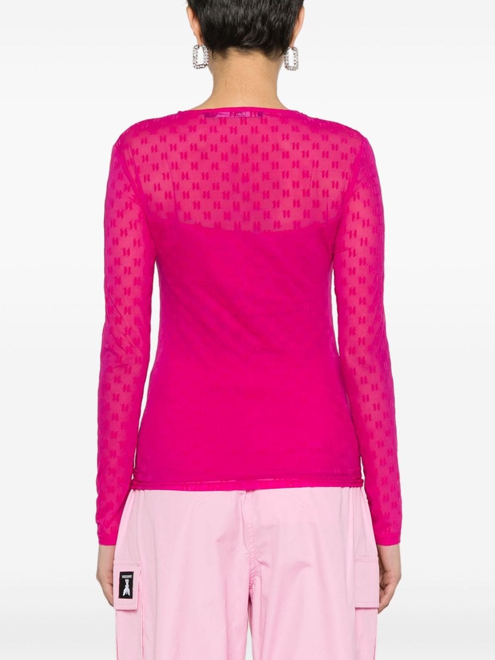 Karl Lagerfeld monogram semi-sheer top - Image 4