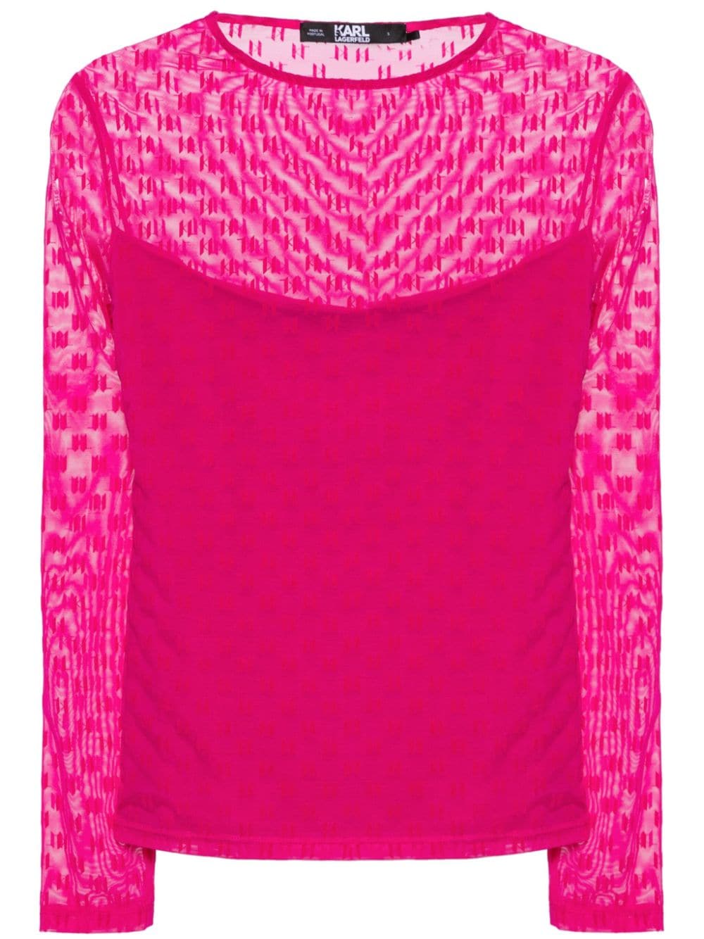 Karl Lagerfeld monogram semi-sheer top