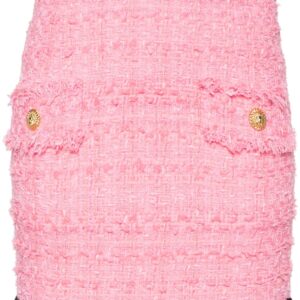 Balmain  chain-embellished tweed miniskirt
