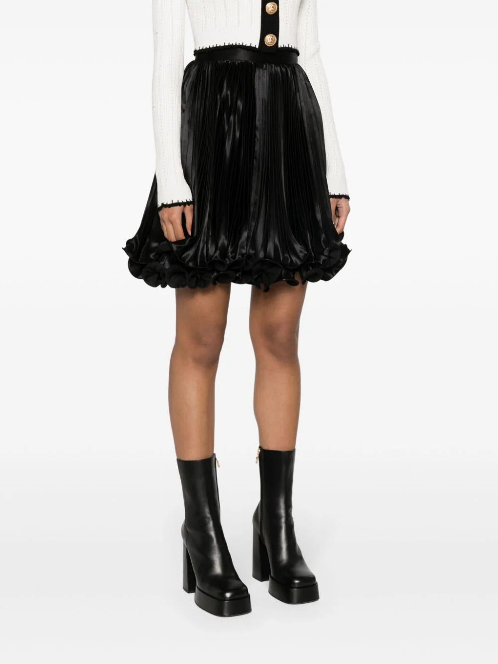 Balmain pleated satin mini skirt - Image 3