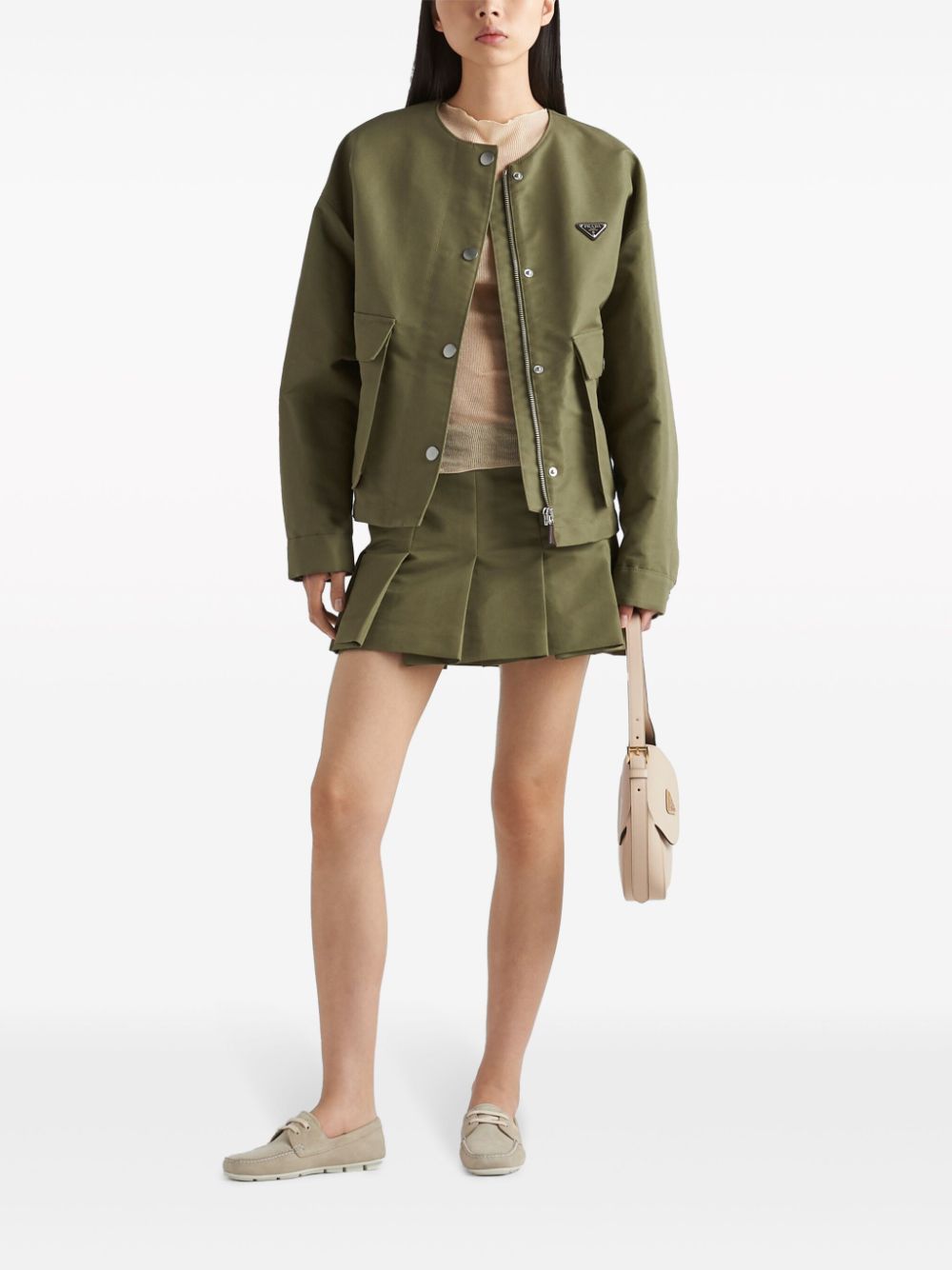 Prada triangle-logo canvas miniskirt - Image 2