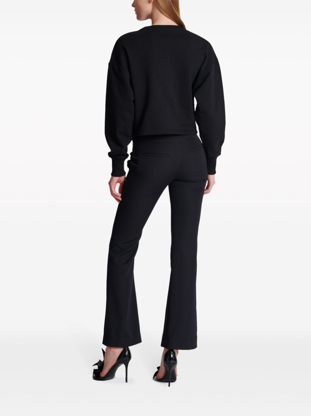 Balmain Rose-print cropped cotton sweatshirt - Image 5