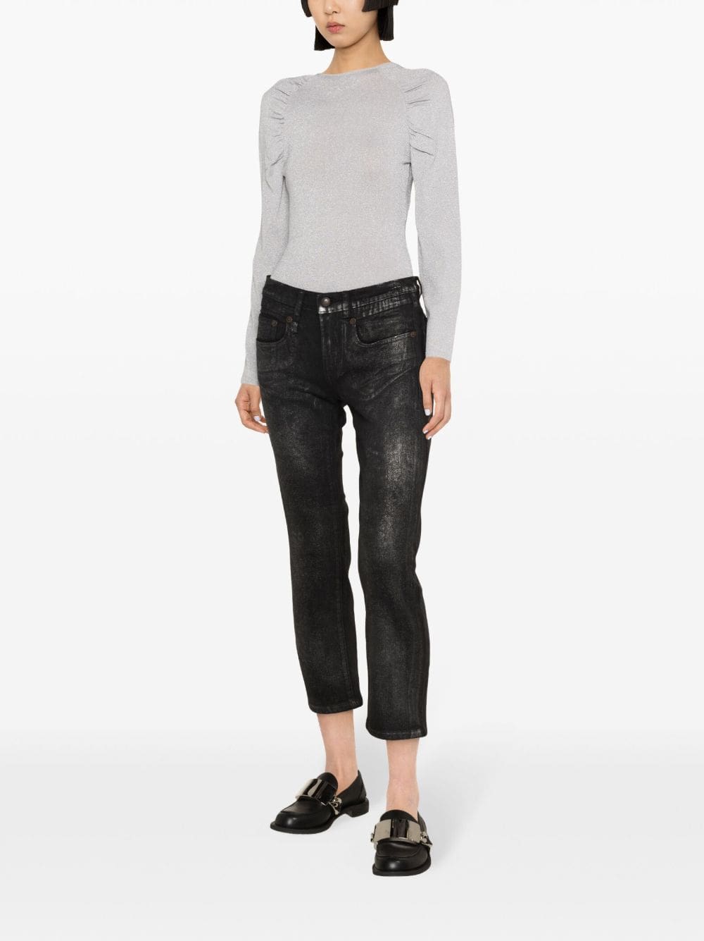 Karl Lagerfeld logo-embroidered lurex bodysuit - Image 4