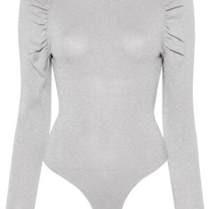 Karl Lagerfeld logo-embroidered lurex bodysuit