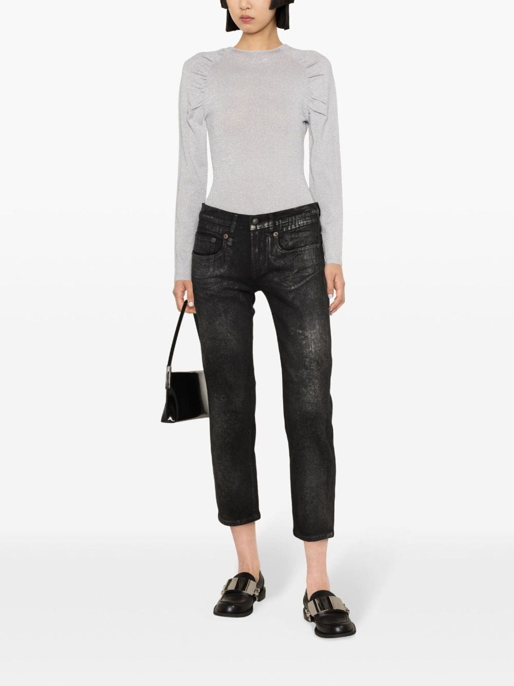 Karl Lagerfeld logo-embroidered lurex bodysuit - Image 2