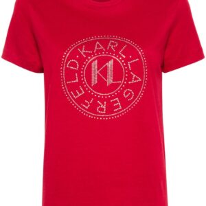 Karl Lagerfeld rhinestone-logo T-shirt