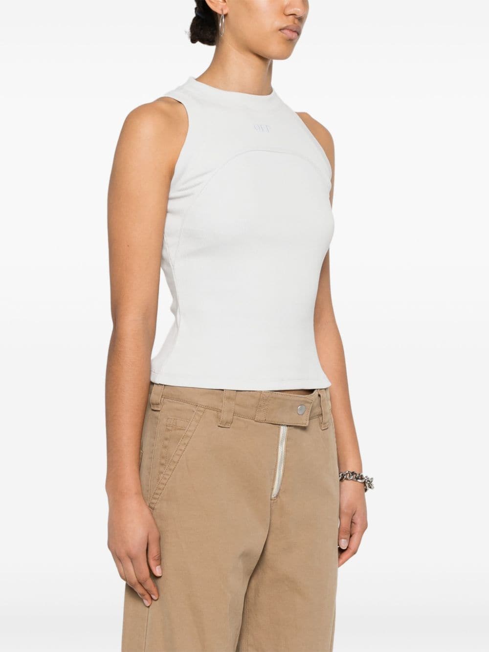 Off-White logo-embroidered top - Image 3