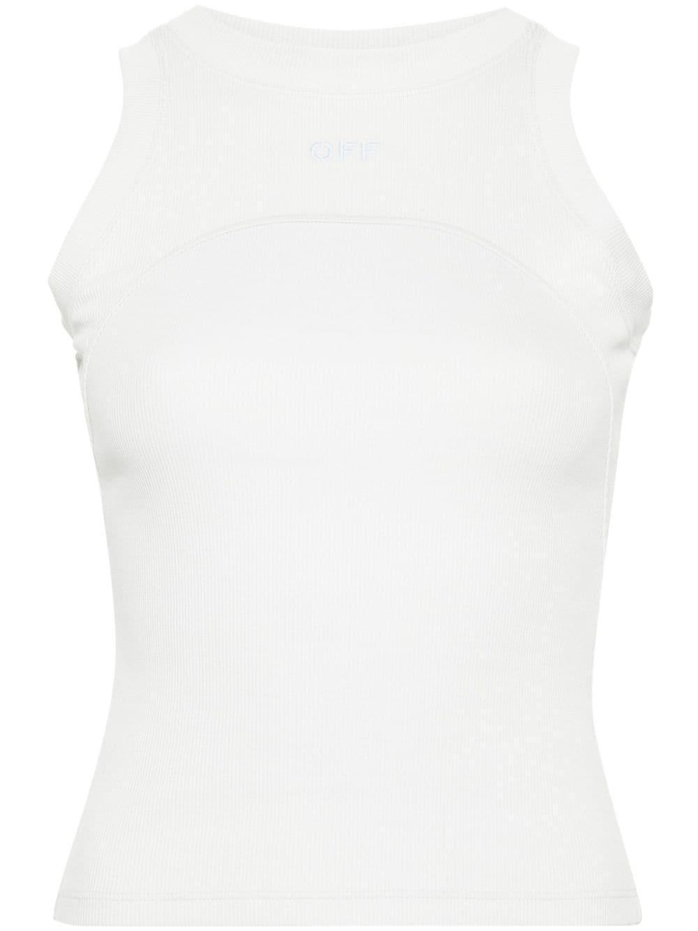 Off-White logo-embroidered top