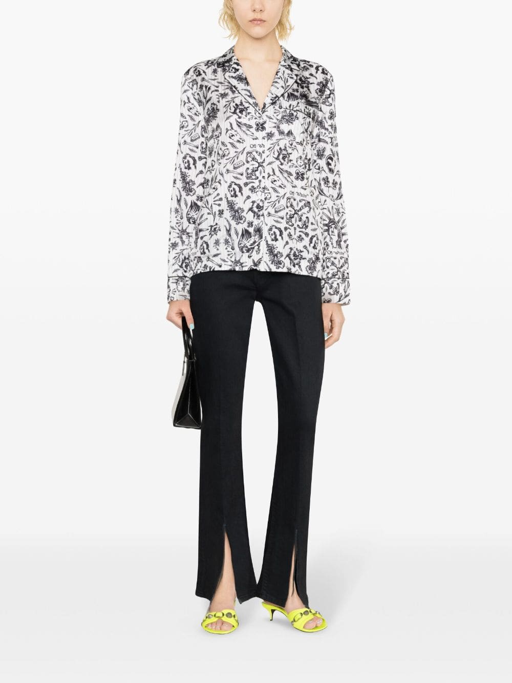 Off-White floral-print satin shirt - Image 2