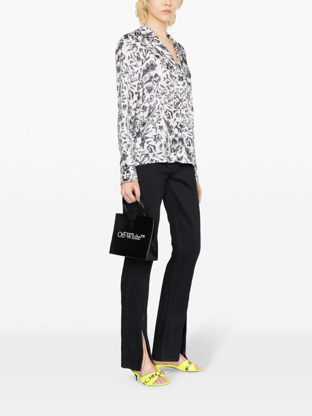 Off-White floral-print satin shirt - Image 3