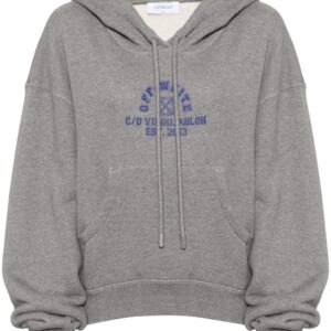 Off-White logo-print cotton hoodie