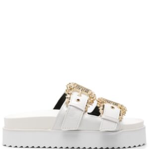 Versace Jeans Couture Baroque-buckle slides