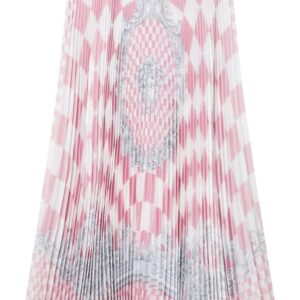 Versace  Medusa-print pleated midi skirt