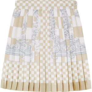 Versace Barocco checkerboard-print silk miniskirt