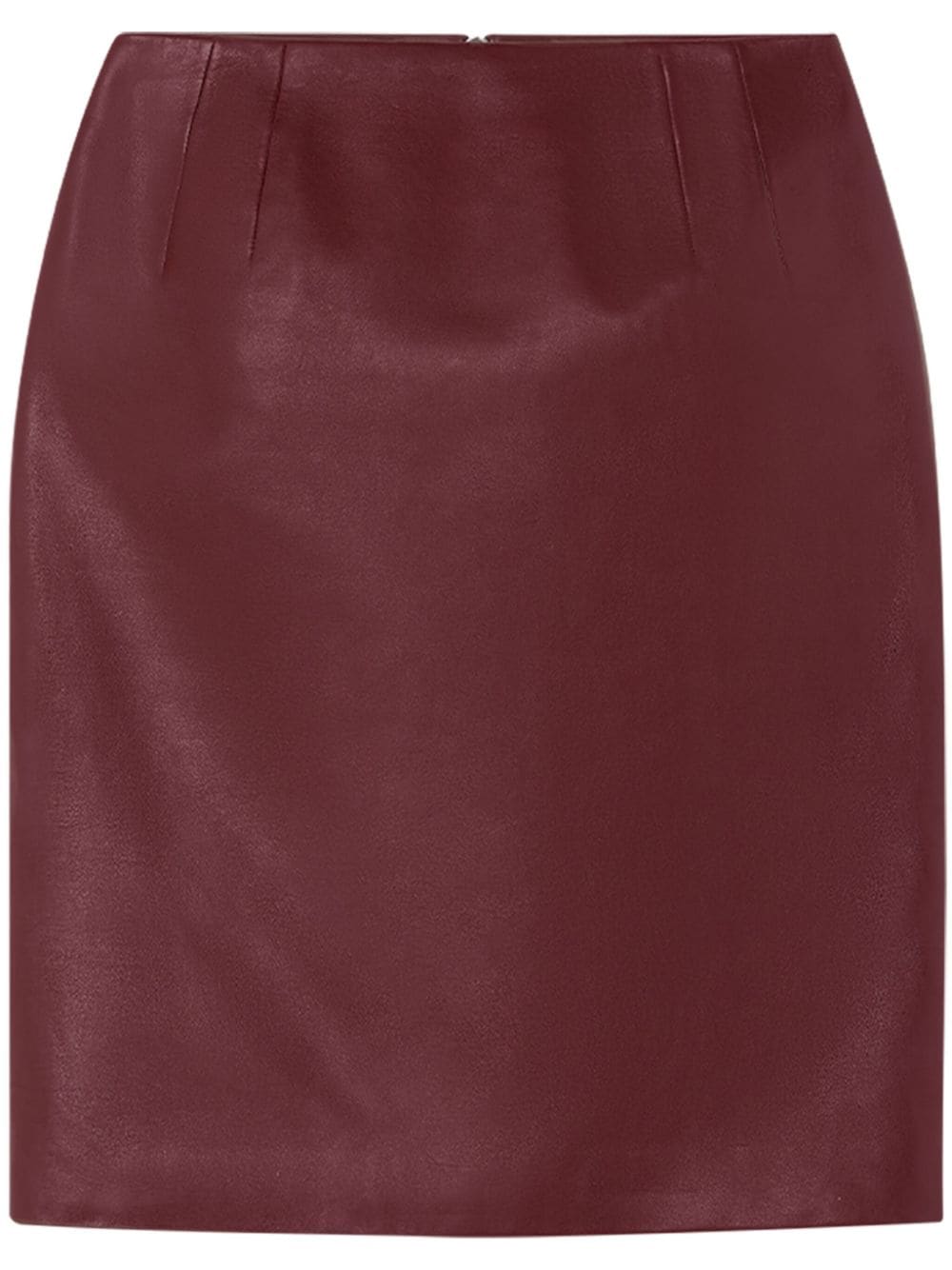 Versace logo-plaque leather skirt