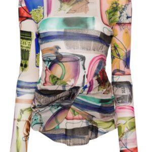 Off-White XRay graphic-print tulle top