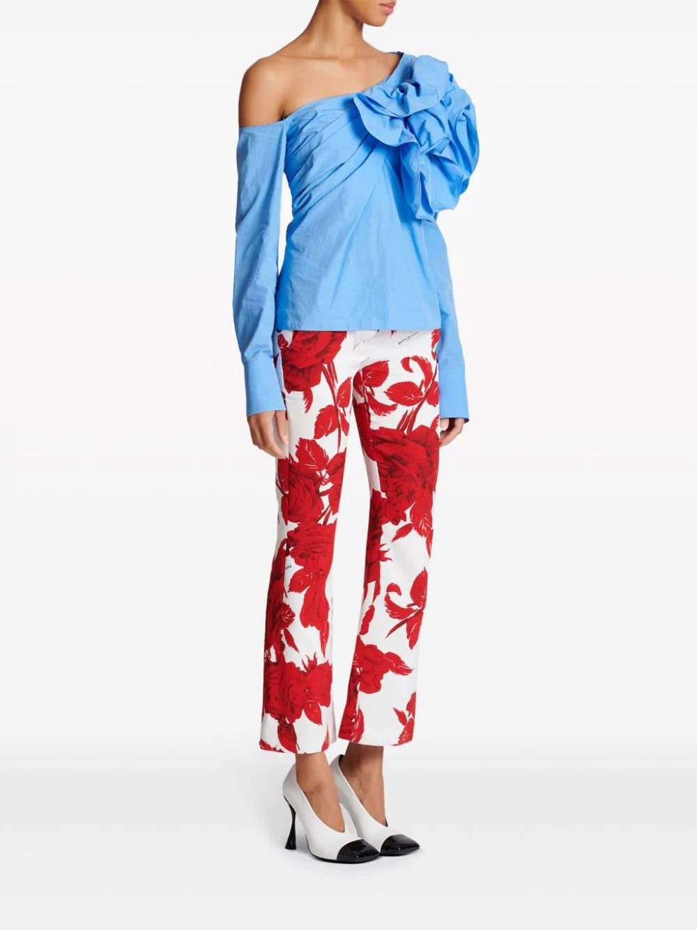 Balmain ruffle-detailed asymmetric blouse - Image 3