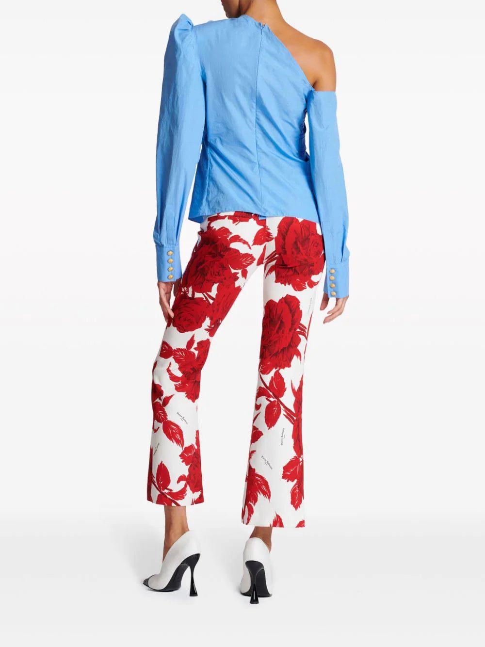 Balmain ruffle-detailed asymmetric blouse - Image 4