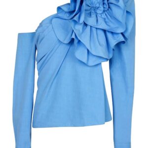 Balmain  ruffle-detailed asymmetric blouse