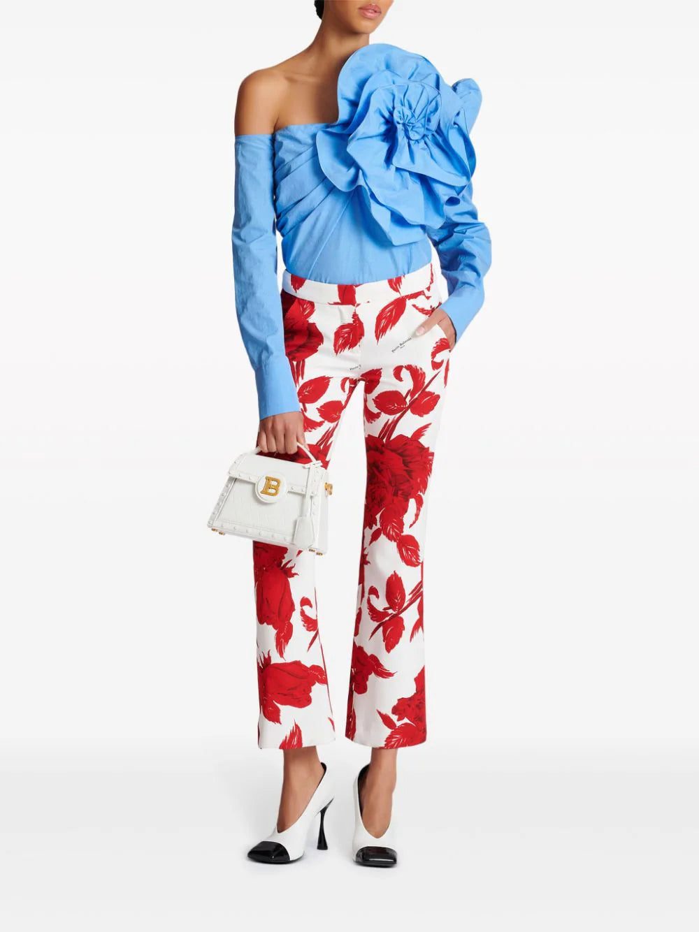 Balmain ruffle-detailed asymmetric blouse - Image 2