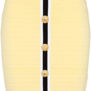 Balmain  Lion Head-buttons knitted miniskirt