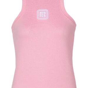 Balmain logo-embroidered tank top