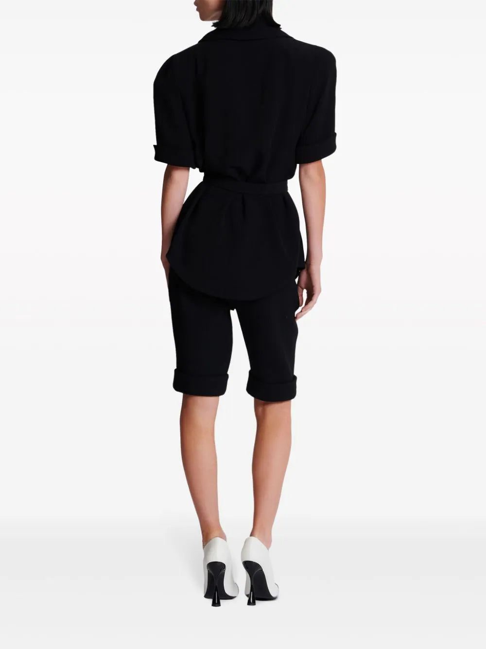 Balmain belted crepe short-sleeve shirt - Image 4