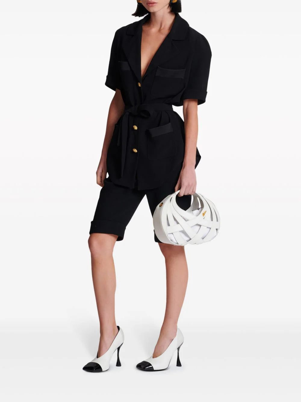 Balmain belted crepe short-sleeve shirt - Image 2