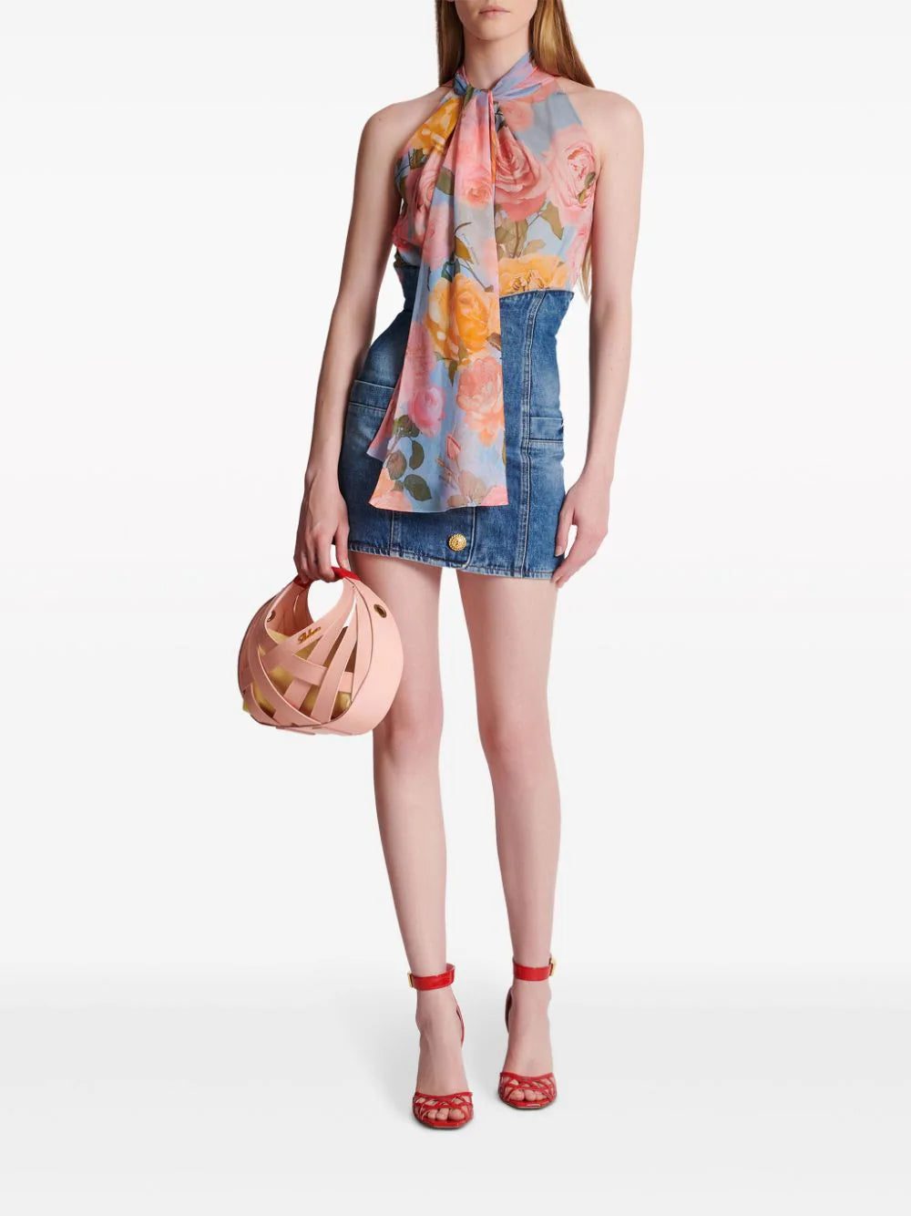 Balmain tie-neck floral-print blouse - Image 2