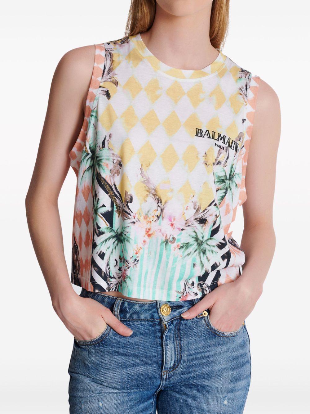 Balmain baroque-print tank top - Image 5