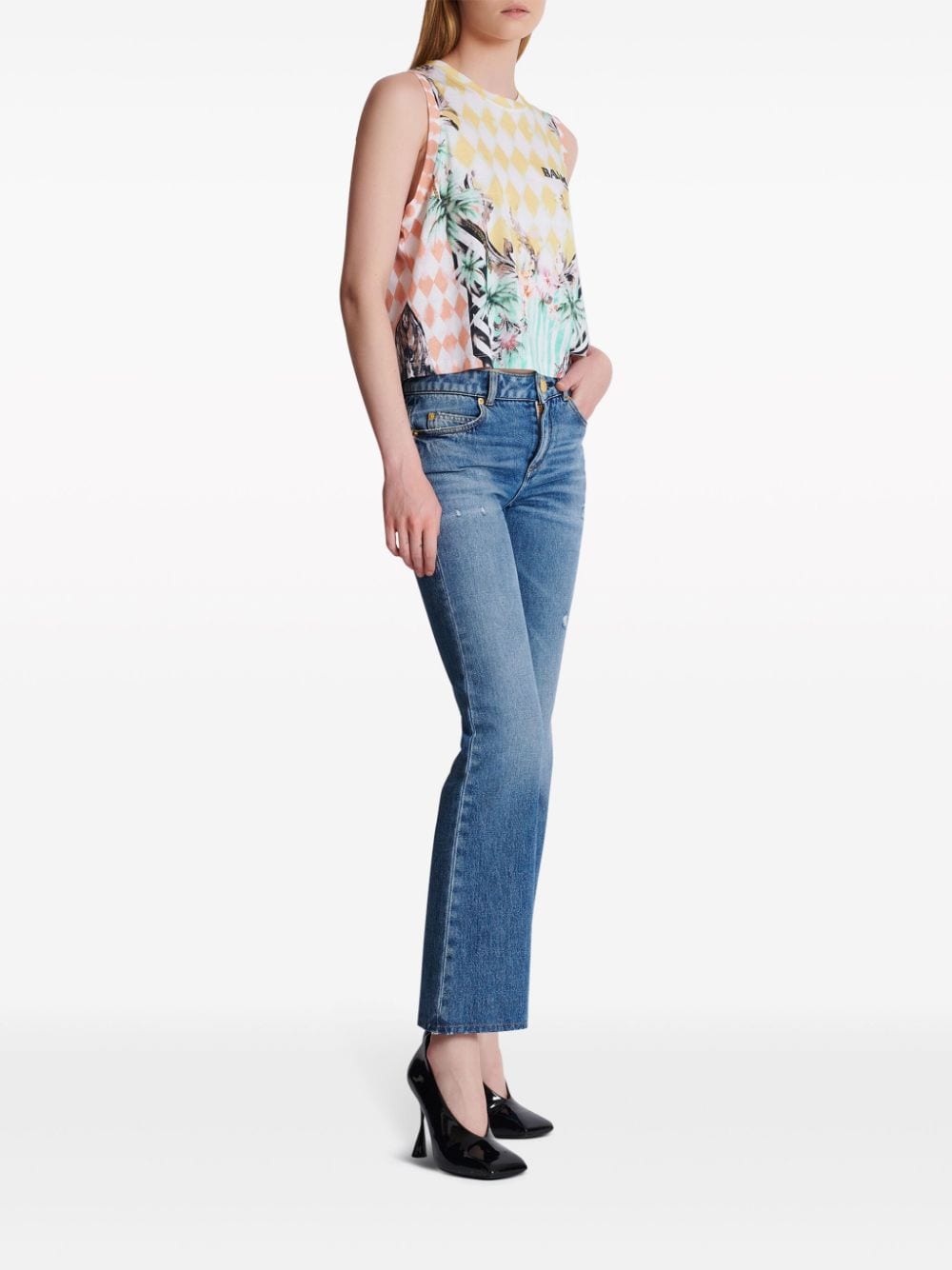 Balmain baroque-print tank top - Image 3