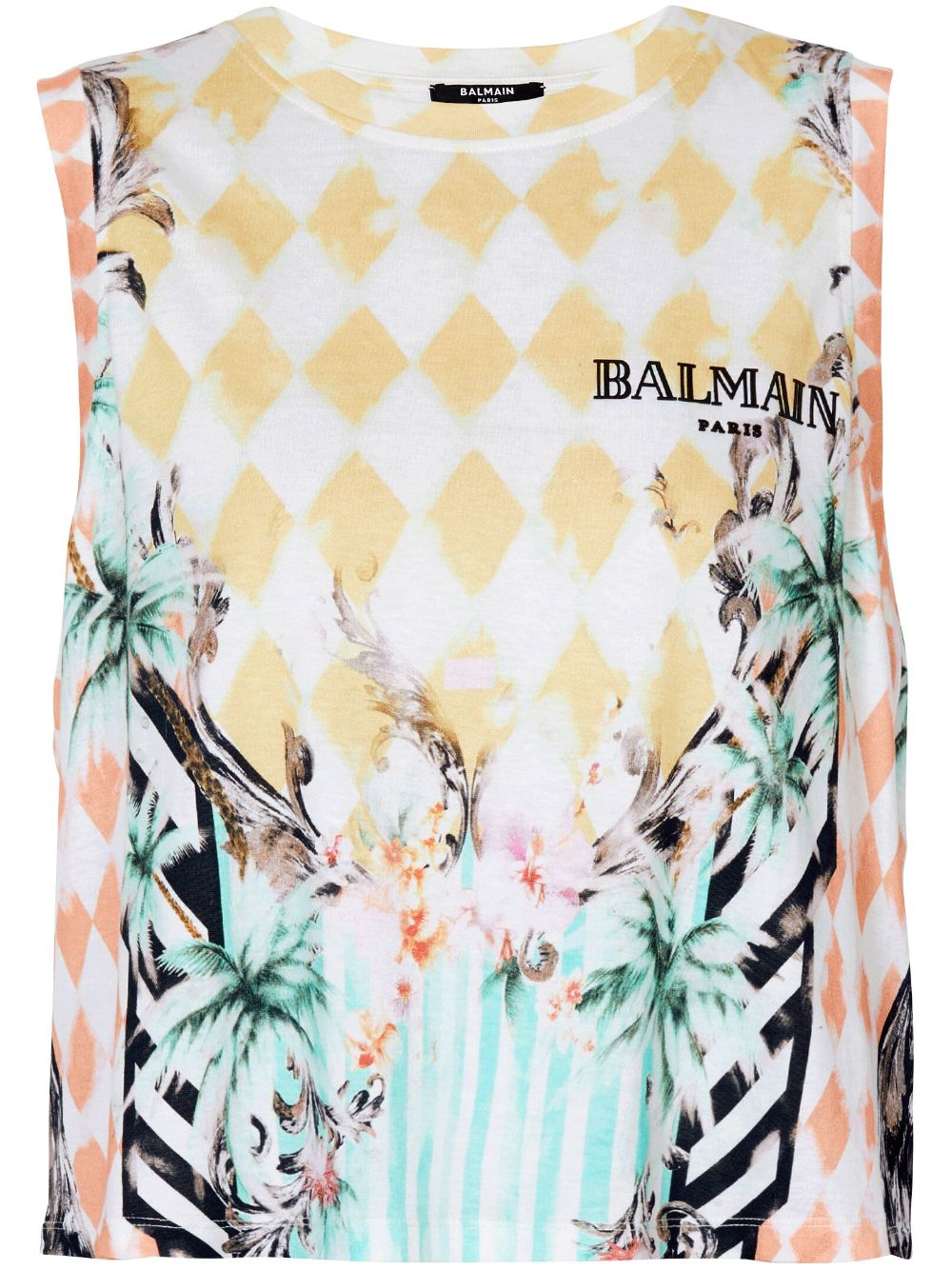 Balmain baroque-print tank top