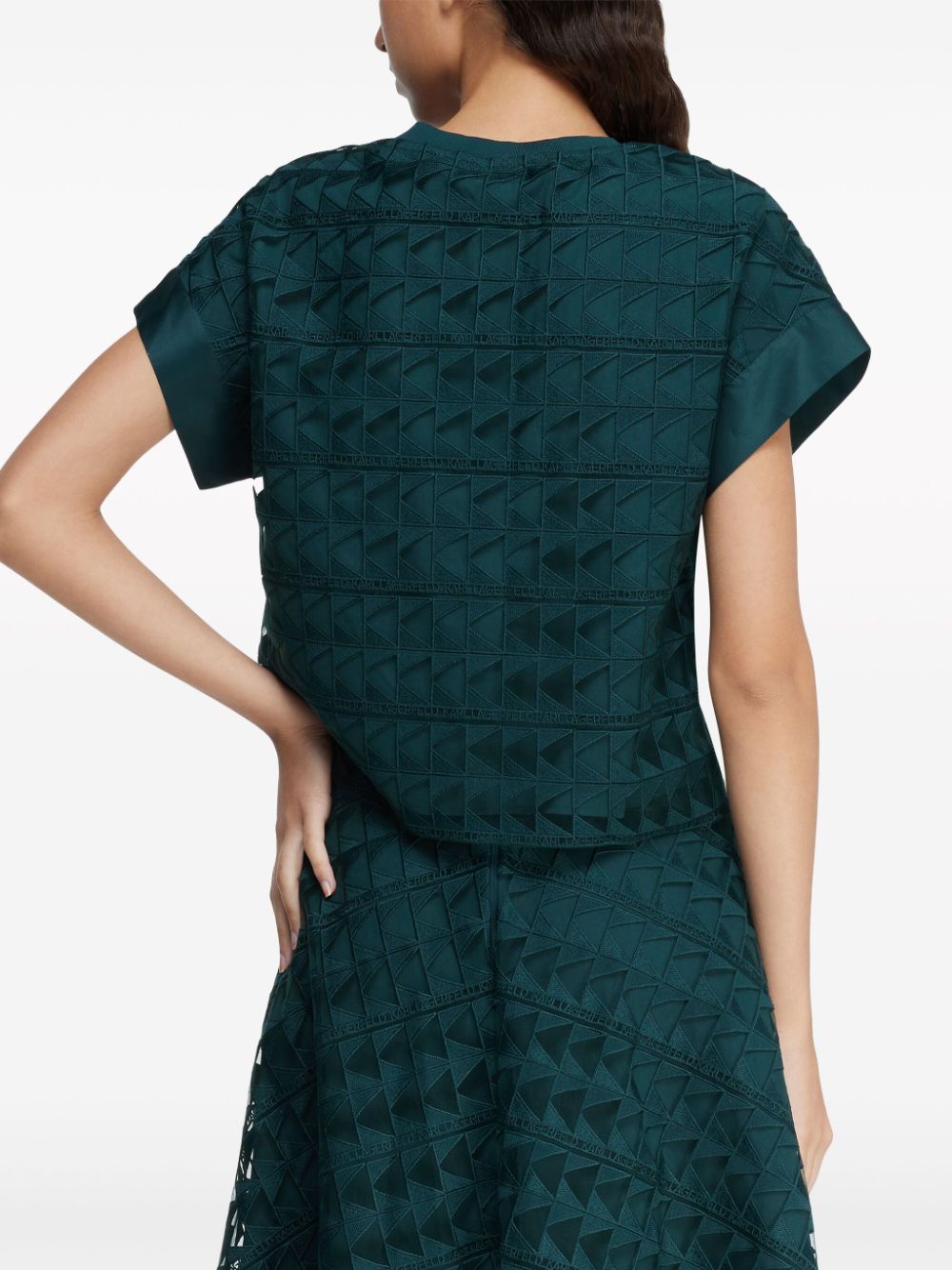 Karl Lagerfeld layered geometric-lace t-shirt - Image 5