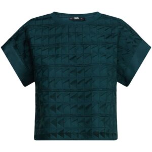 Karl Lagerfeld layered geometric-lace t-shirt