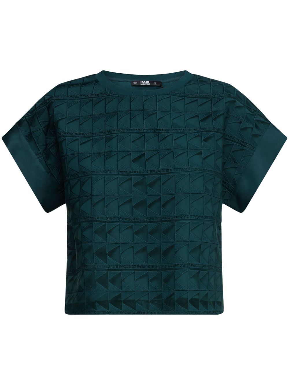 Karl Lagerfeld layered geometric-lace t-shirt