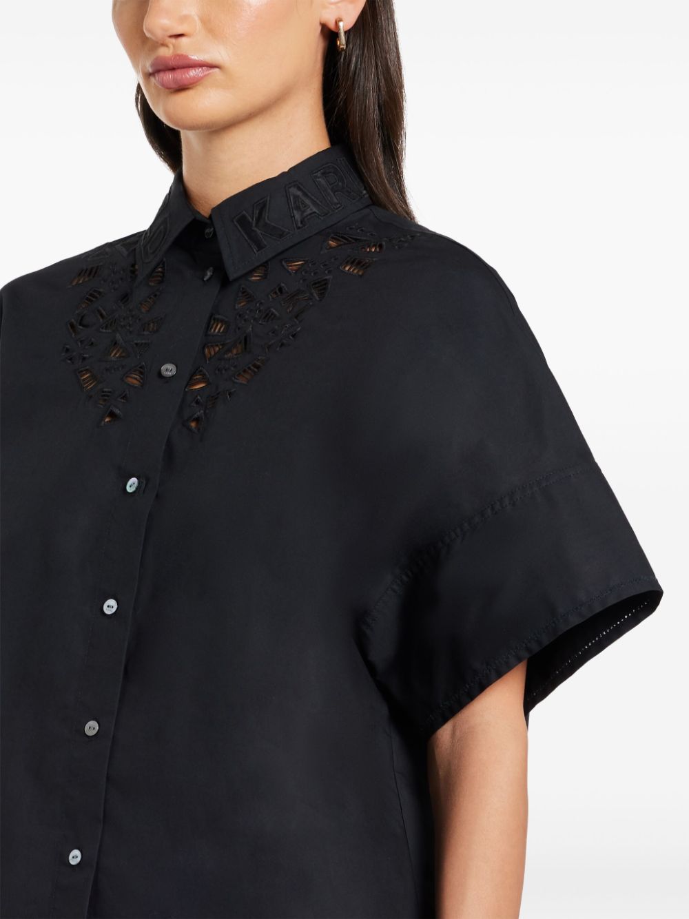 Karl Lagerfeld embroidered short-sleeve organic cotton shirt - Image 5