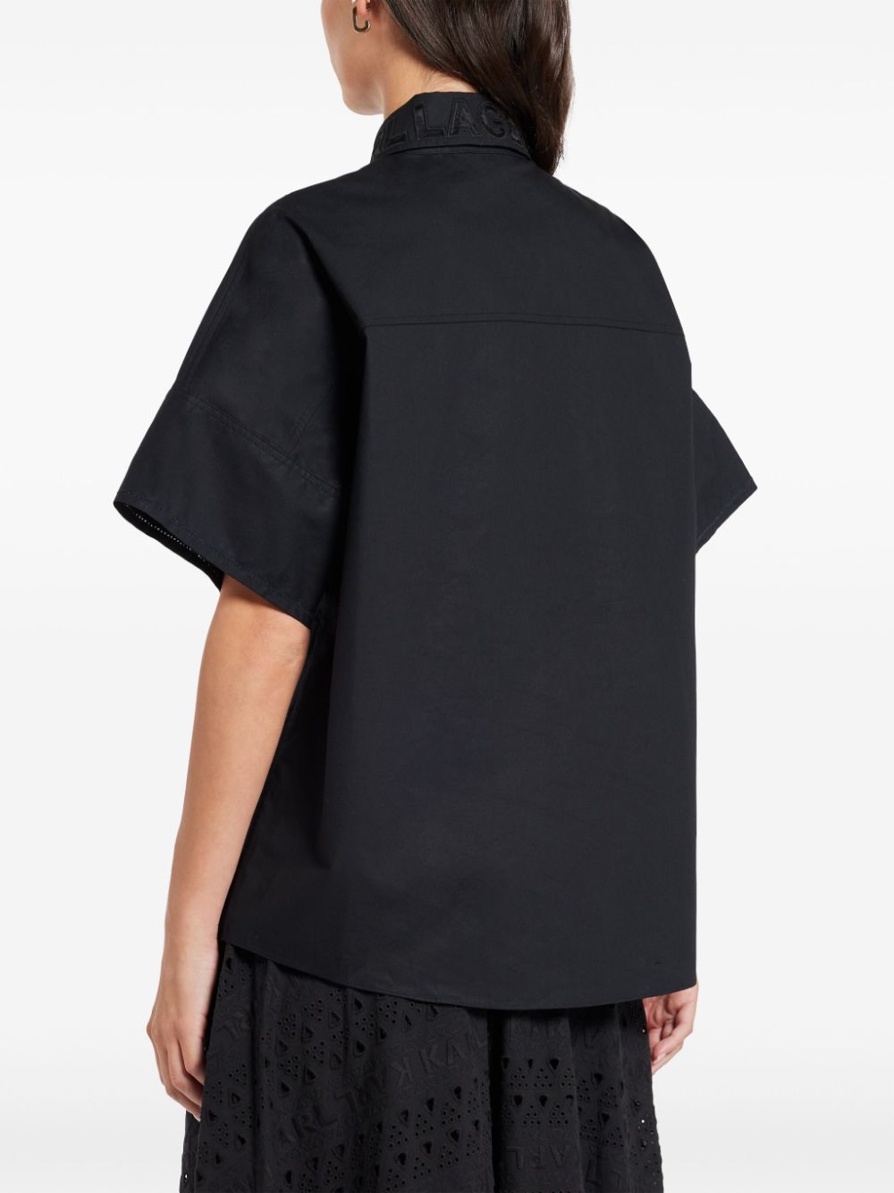 Karl Lagerfeld embroidered short-sleeve organic cotton shirt - Image 4
