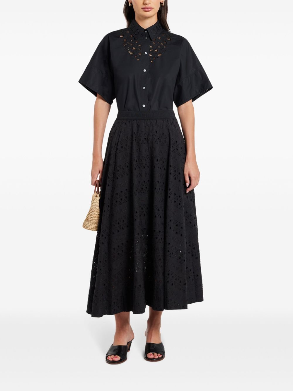 Karl Lagerfeld embroidered short-sleeve organic cotton shirt - Image 2