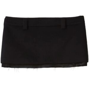 Miu Miu  satin-trim velour miniskirt