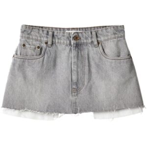 Miu Miu logo-embroidered denim miniskirt