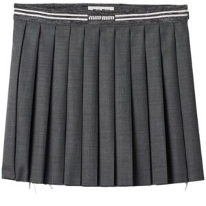 Miu Miu pleated wool miniskirt