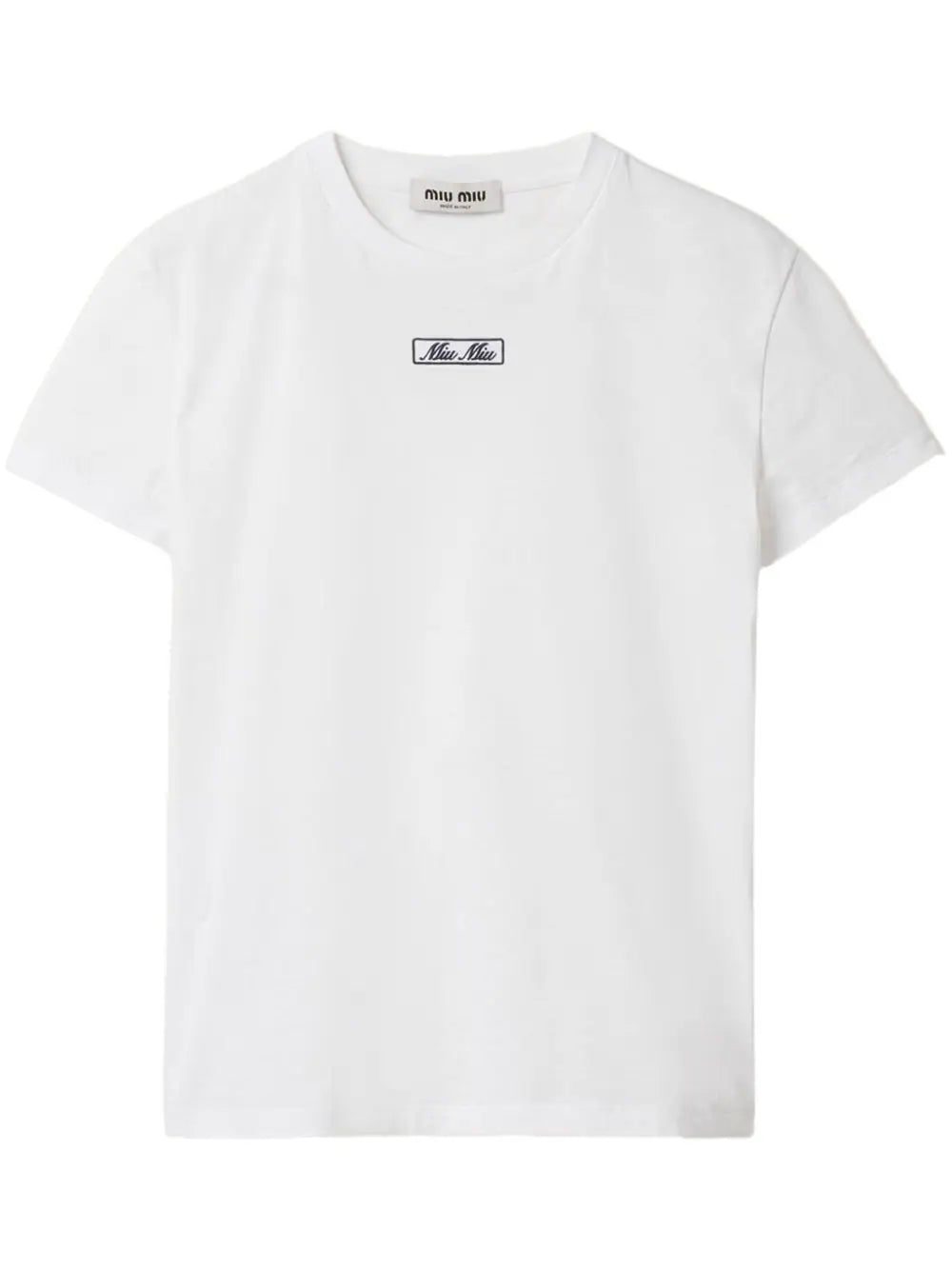 Miu Miu logo-embroidered cotton T-shirt