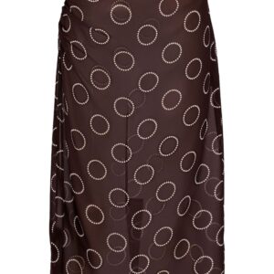Prada dot-print georgette pencil skirt