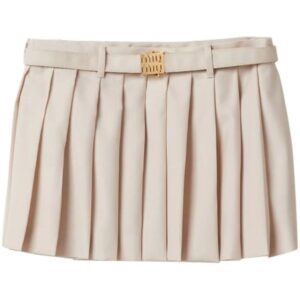 Miu Miu pleated wool miniskirt